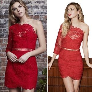 SAYLOR Pippa One Shoulder Red Dress